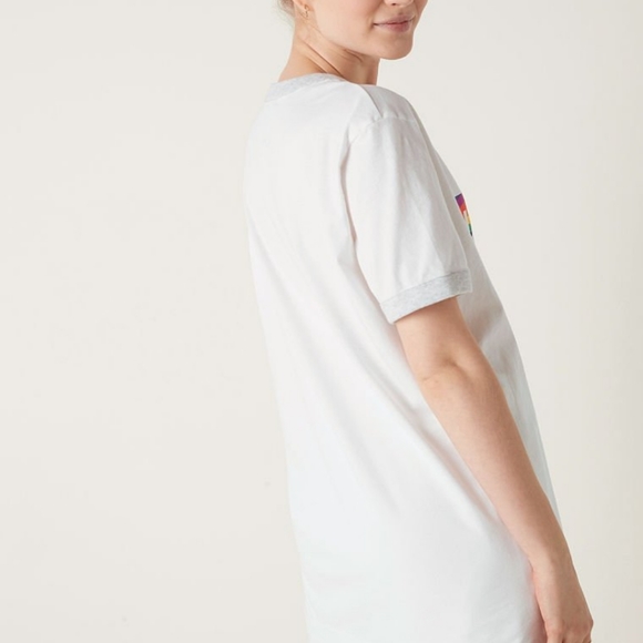 Victoria's Secret PINK Rainbow Pride Short Sleeve Campus Ringer Tee T-Shirt XXL - Picture 2 of 7